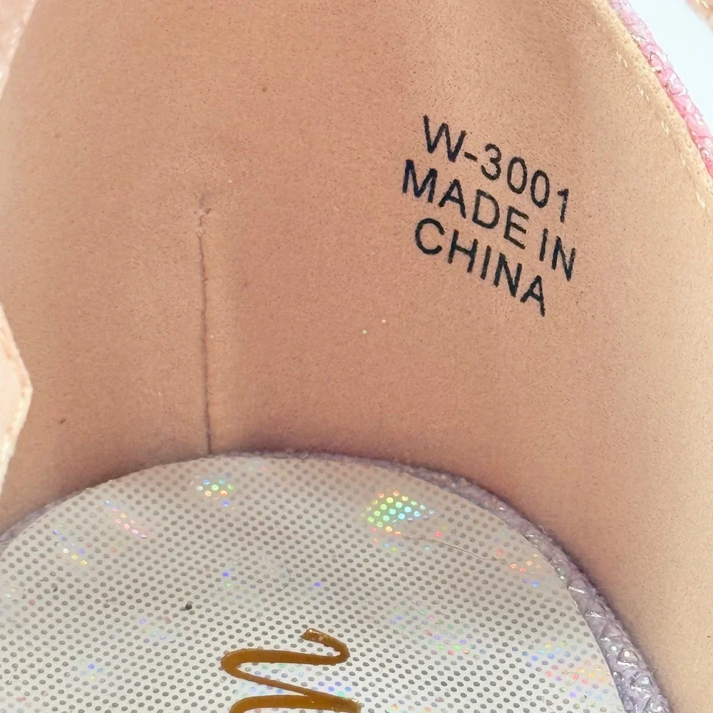 Girls 6 T-Strap Dress Sandals Pastel‎ Rainbow Ombre Rhinestone Bow Kitten Heel